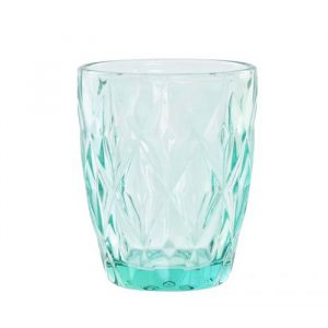 vaso grabado color turquesa